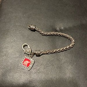 Trump Bracelet 2016 charm silvertone braided links heart clasp